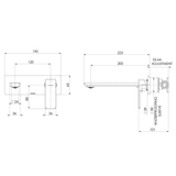 Gloss Mkii Wall Basin / Bath Phoenix Mixer Set 200Mm - Matte Black
