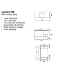 Aspire Unity II 1200 Vanity 1 Tap Hole Floor C/W Sq Ceramic Top - White