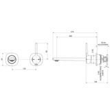 Phoenix Vask Switchmix Wall Basin / Bath Mixer Set 200Mm Pin Up Fit-Off Kit - Brushed Bronze