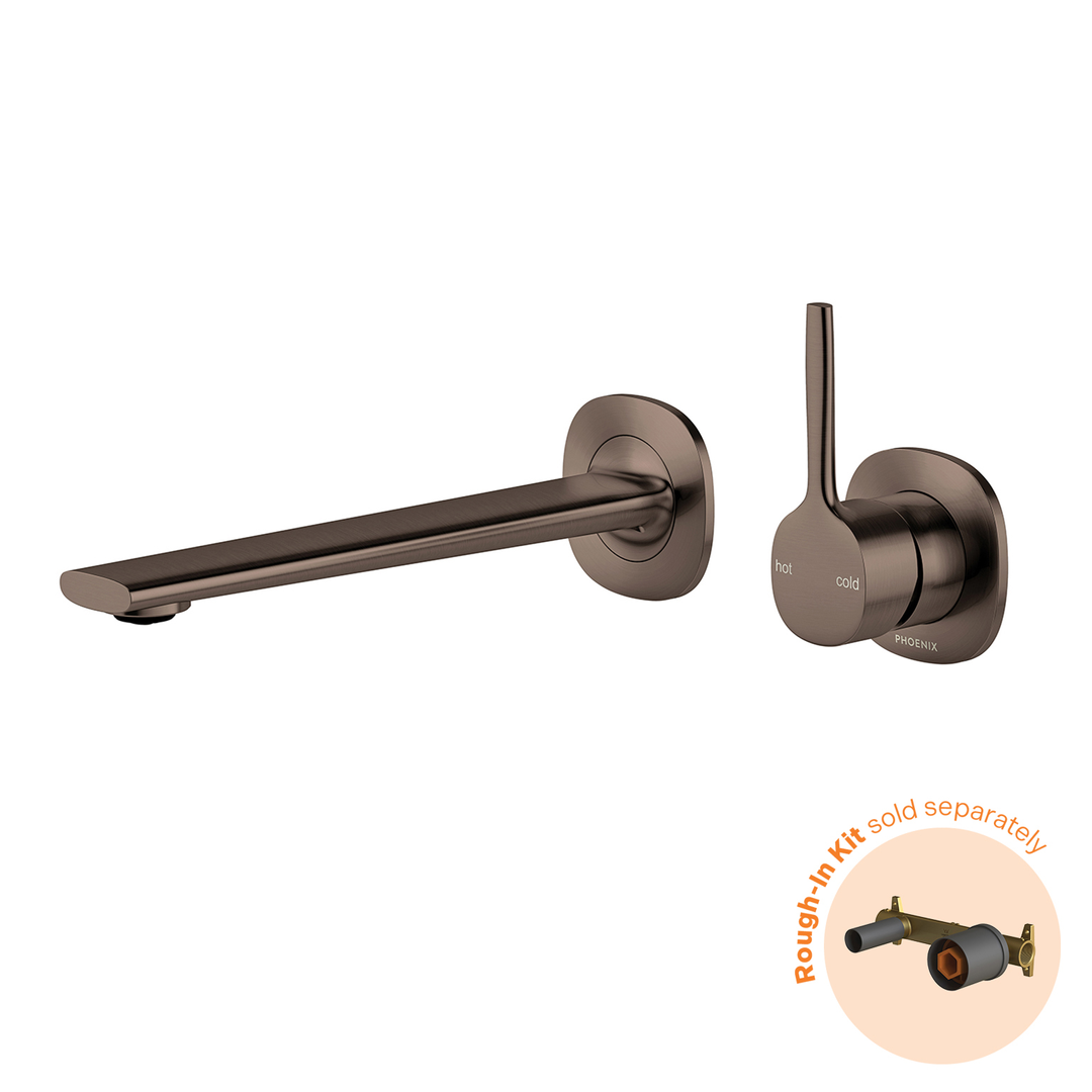 Phoenix Vask Switchmix Wall Basin / Bath Mixer Set 200Mm Pin Up Fit-Off Kit - Brushed Bronze