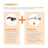 Phoenix Vask Switchmix Wall Basin / Bath Mixer Set 200Mm Pin Up Fit-Off Kit - Brushed Bronze