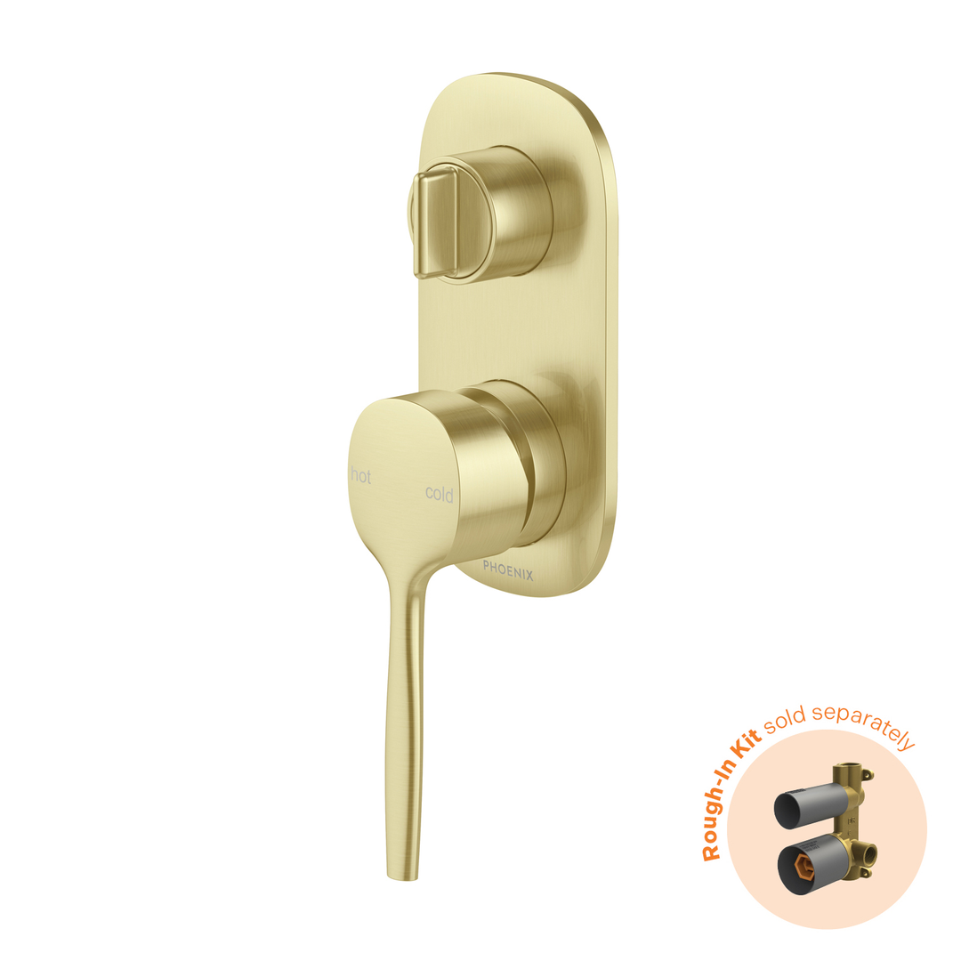 Vask Switchmix Shower / Bath Diverter Phoenix Mixer Fit-Off Kit - Brushed Gold