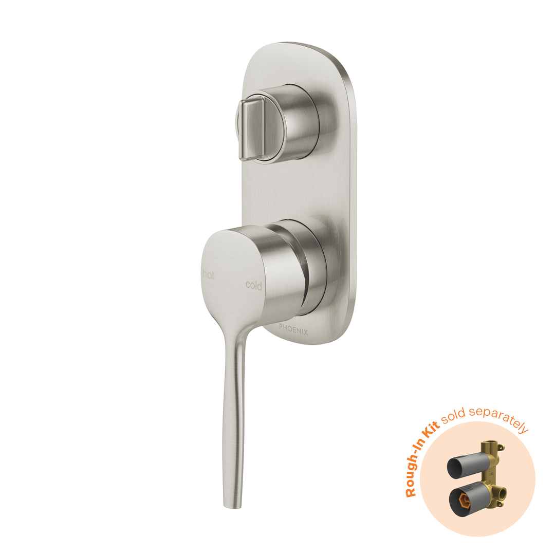 Vask Switchmix Shower / Bath Diverter Phoenix Mixer Fit-Off Kit - Brushed Nickel