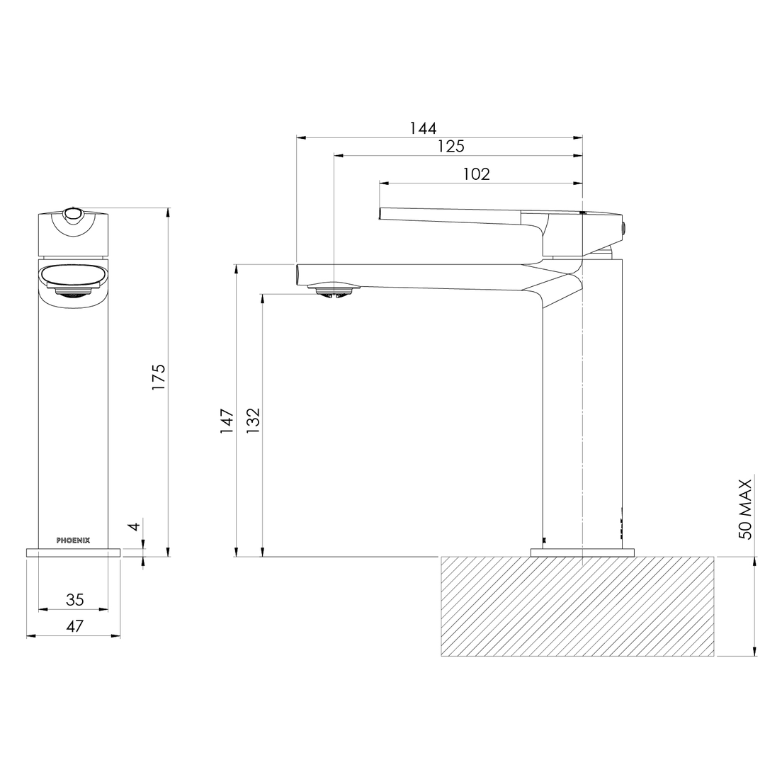 Vask Basin Phoenix Mixer - Chrome