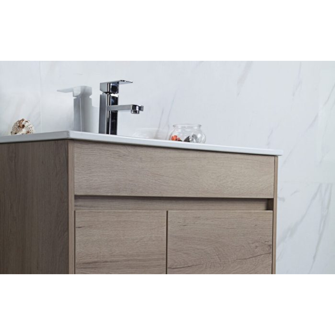 Aulic York 750mm Freestanding Vanity - Mini Ceramic Top (Left Hand Drawer)