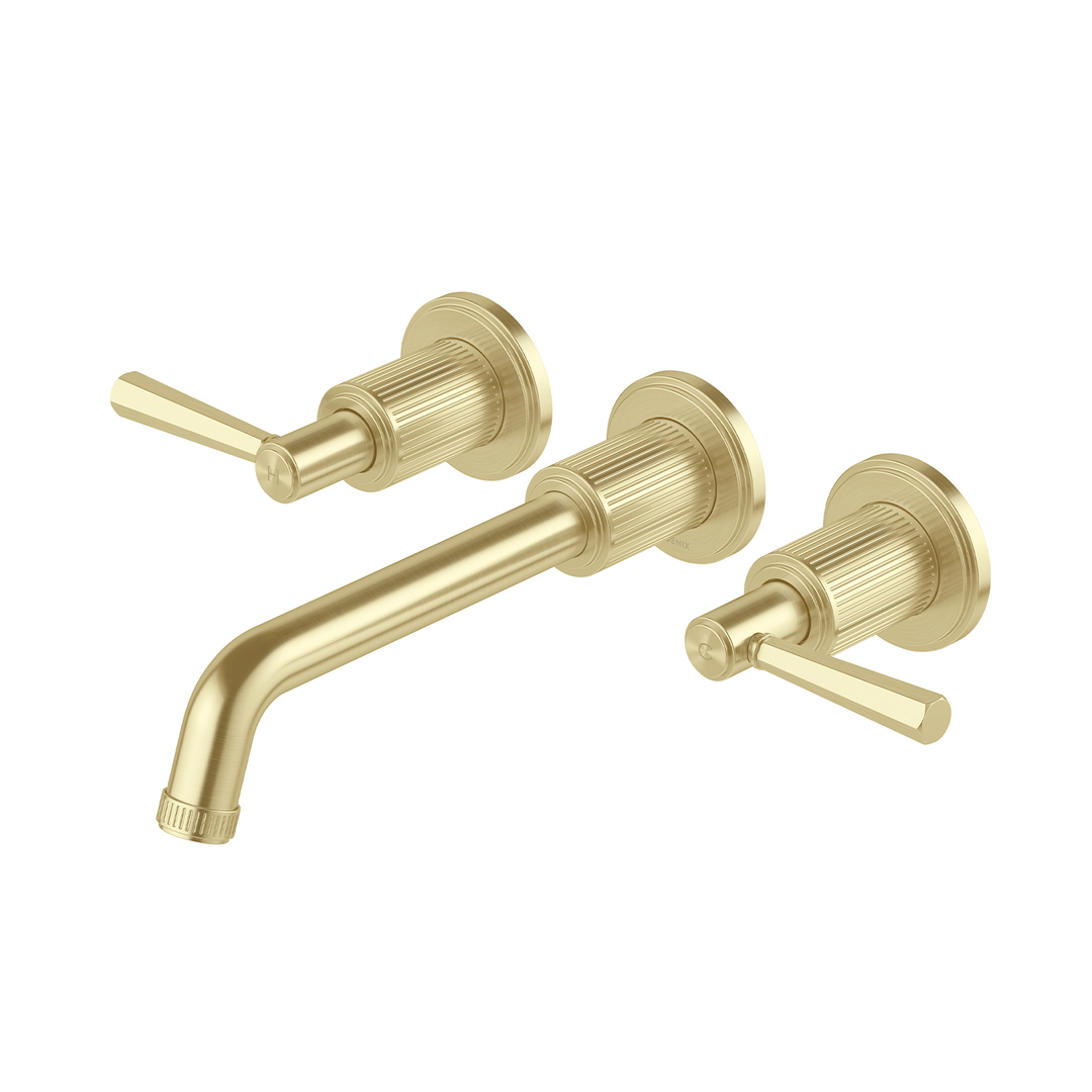 Wiltern Wiltern Wall Basin / Bath Phoenix Tap Set 190mm - Brushed Gold