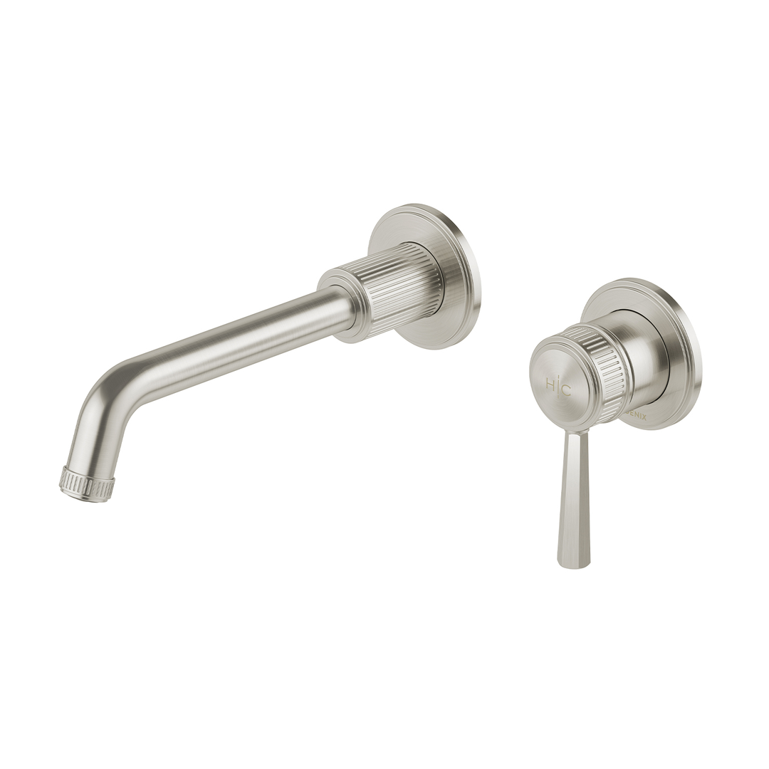 Wiltern Wiltern Wall Basin / Bath Phoenix Mixer Set 190mm - Brushed Nickel