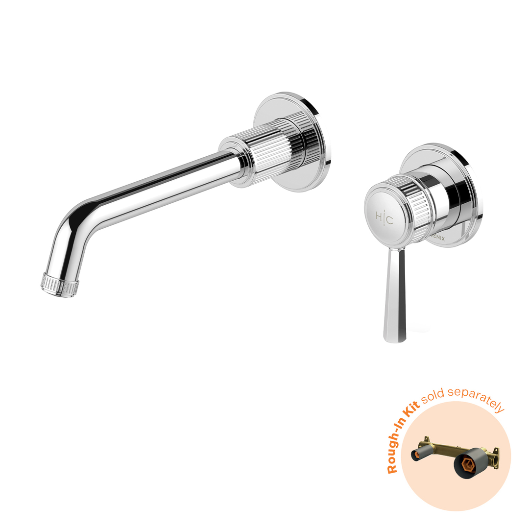 Wiltern Wiltern Wall Basin / Bath Phoenix Mixer Set FitOff Kit 190mm - Chrome