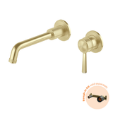 Wiltern Wiltern Wall Basin / Bath Phoenix Mixer Set FitOff Kit 190mm - Brushed Gold