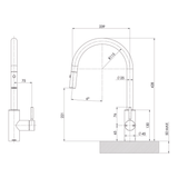 Pull Out Phoenix Vivid MKII Sink Mixer 240mm Gooseneck - Brushed Gold