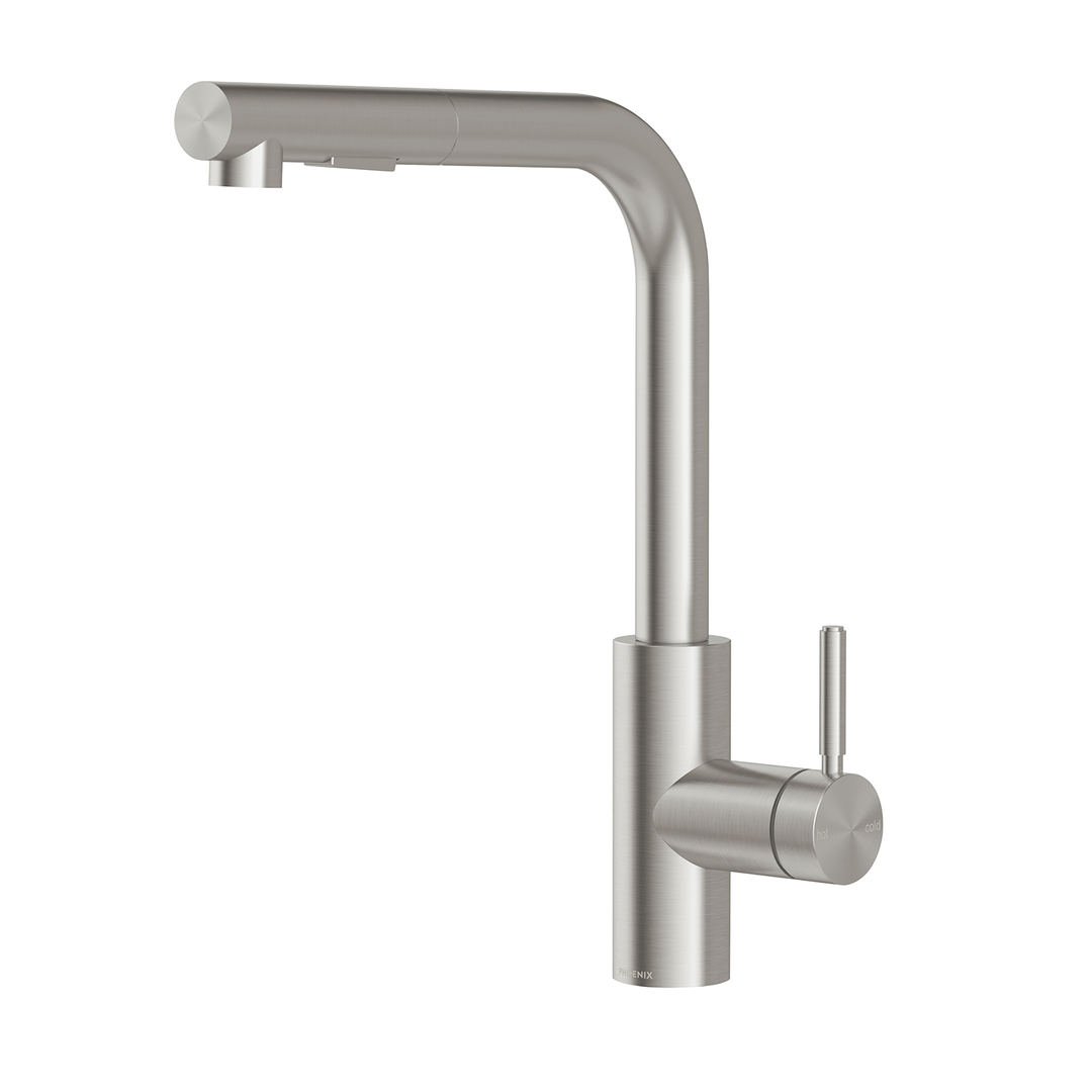 Pull Out Phoenix Vivid MKII Sink Mixer 230mm L-Shaped - Stainless Steel