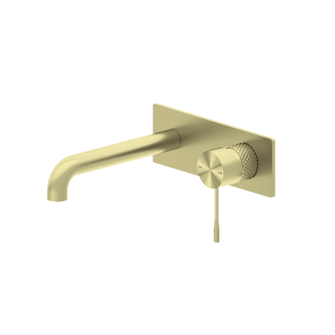 Nero Opal Wall Basin/Bath Mixer - Brushed Gold