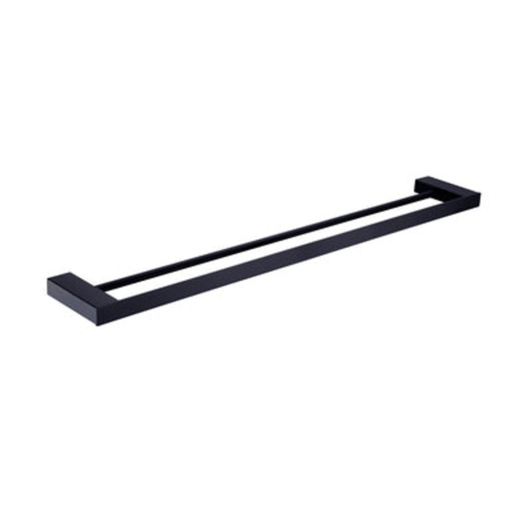 Nero Celia 800Mm Double Towel Rail - Matte Black