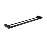 Nero Celia 800Mm Double Towel Rail - Matte Black