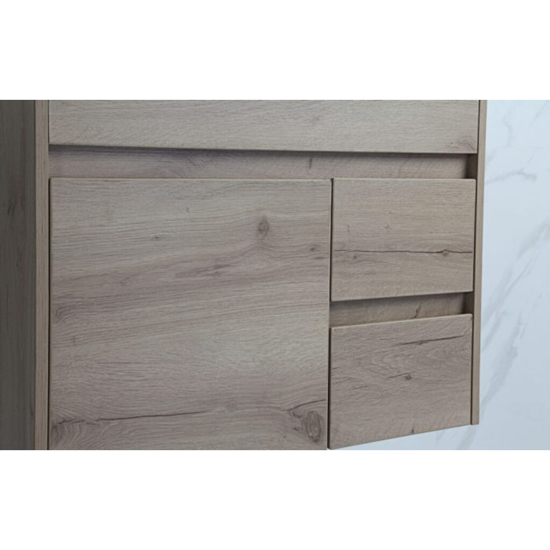 Aulic York 900mm Wall-Hung Vanity - Mini Ceramic Top (Left Hand Drawer)