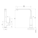 Teva Sink Phoenix Mixer 200mm Squareline - Brushed Nickel