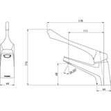 Ivy Mkii Extended Handle Fixed Basin Phoenix Mixer - Chrome