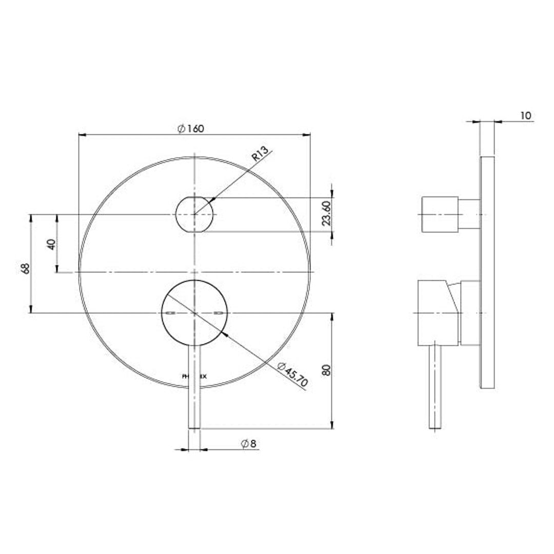 Shower/Bath Diverter Phoenix Pina Mixer - Brushed Nickel