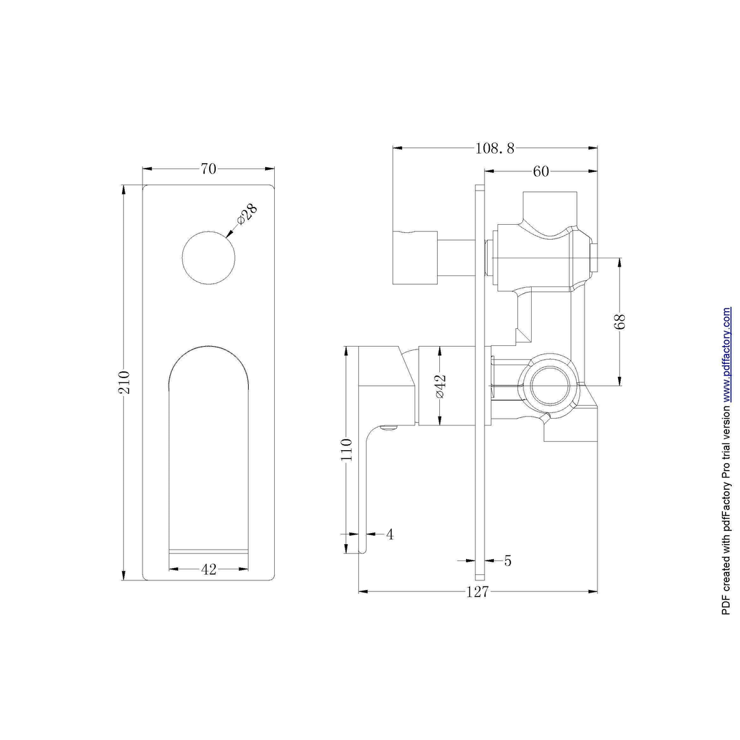Bianca Shower Nero Mixer With Diverter - Brushed Gold