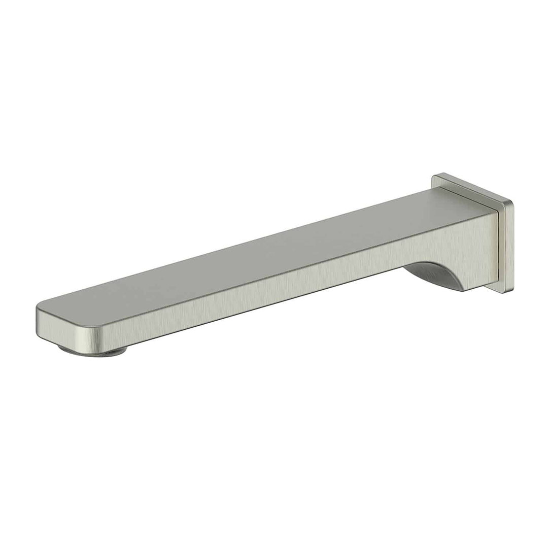Greens Swept Bath Spout - Brushed Nickel Fixed Spout