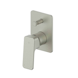 Greens Swept Diverter Shower Mixer 82Mm X 120Mm Wall Plate - Brushed Nickel