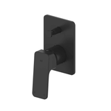 Greens Swept Diverter Shower Mixer 82Mm X 120Mm Wall Plate - Matte Black