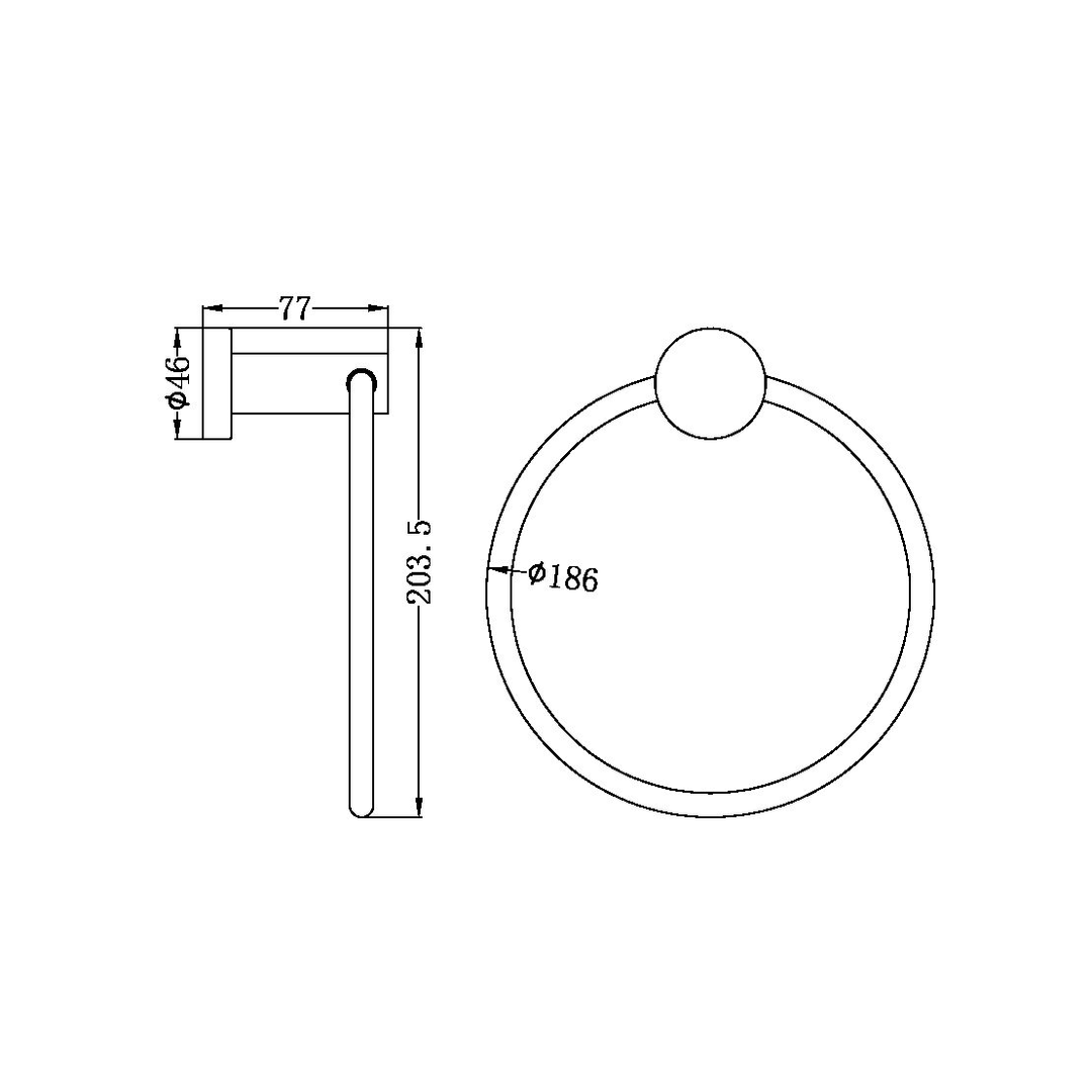 Nero Mecca Hand Towel Ring - Brushed Bronze