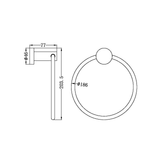Nero Mecca Hand Towel Ring - Brushed Bronze