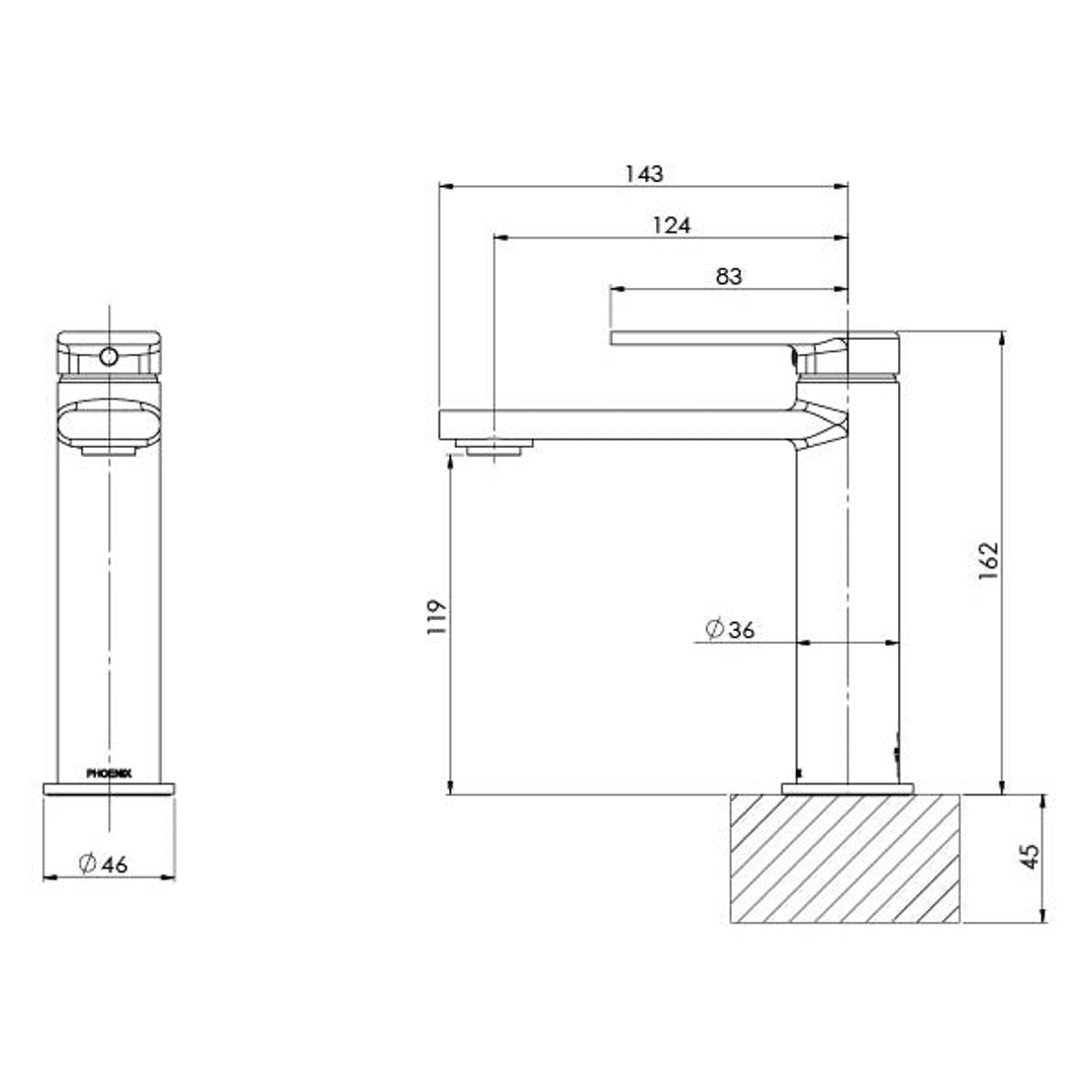 Teel Basin Phoenix Mixer - Chrome