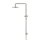 Meir Round Combination Shower Rail 200Mm Rose Single Function Hand Shower - Brushed Nickel