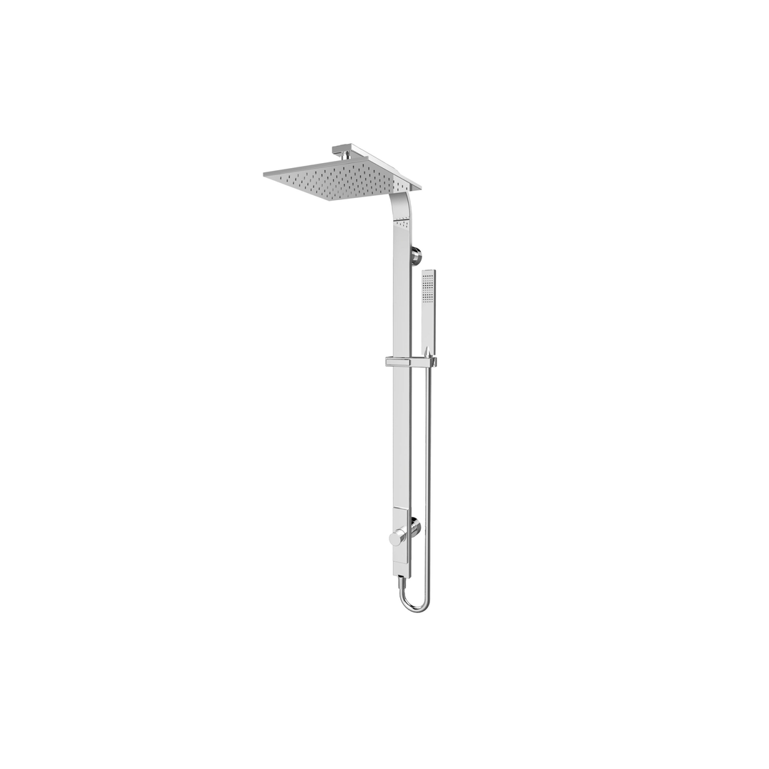 Rain Square Nero Shower Set Single Hose Shower - Chrome