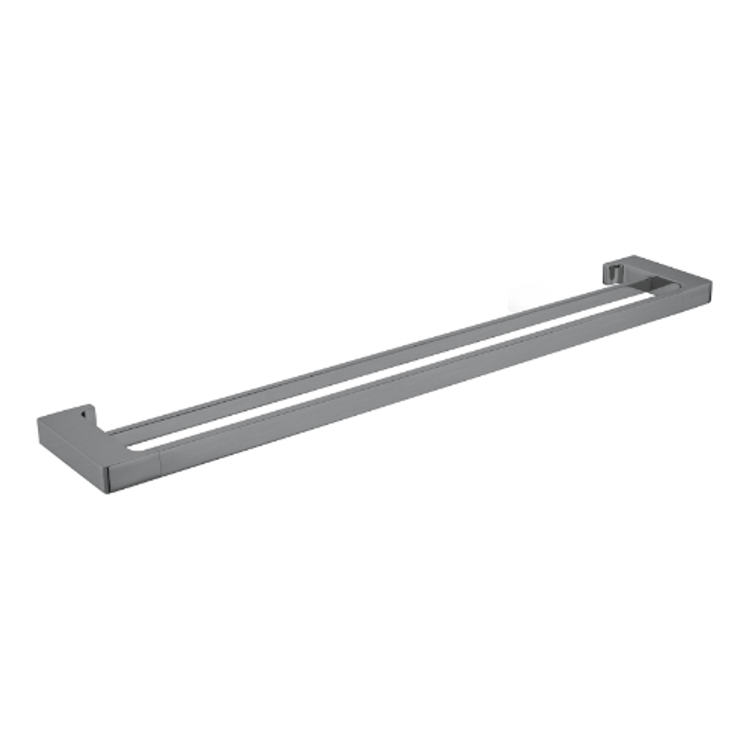 Nero Pearl/Vitra Double Towel Rail 600mm - Gunmetal Grey