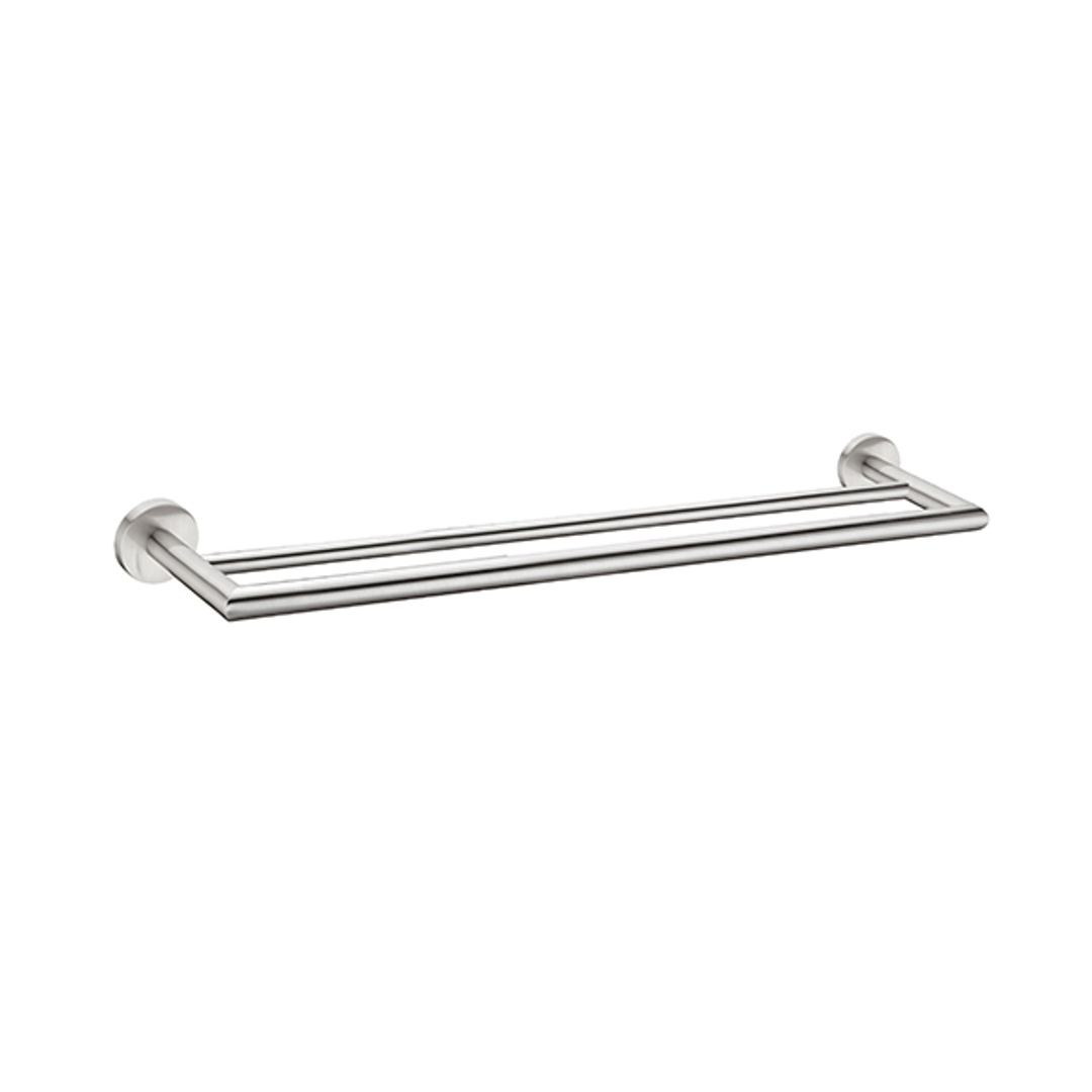 Nero Dolce 700Mm Double Towel Rail - Brushed Nickel