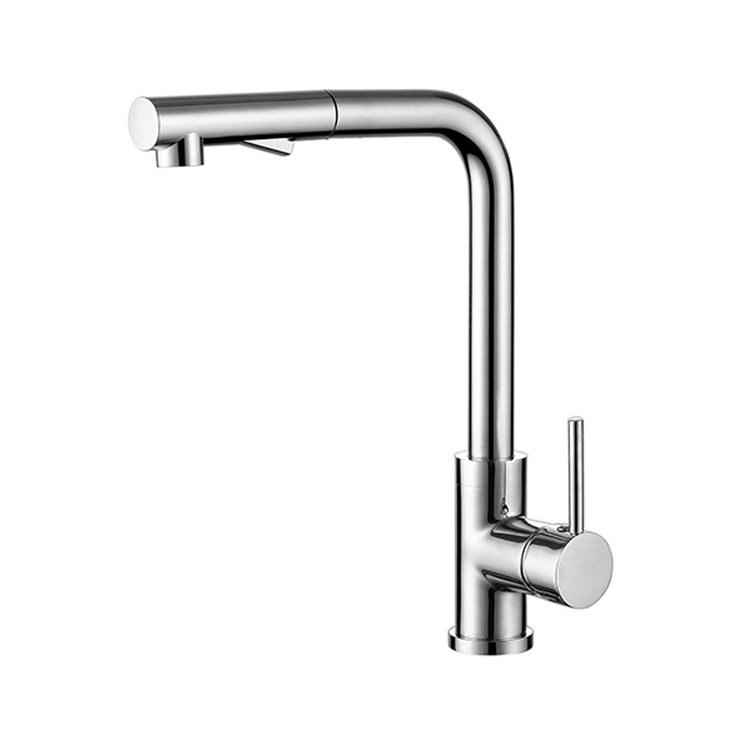 Mecca Square Neck Pull Out Sink Nero Mixer With Vegie Spray - Chrome