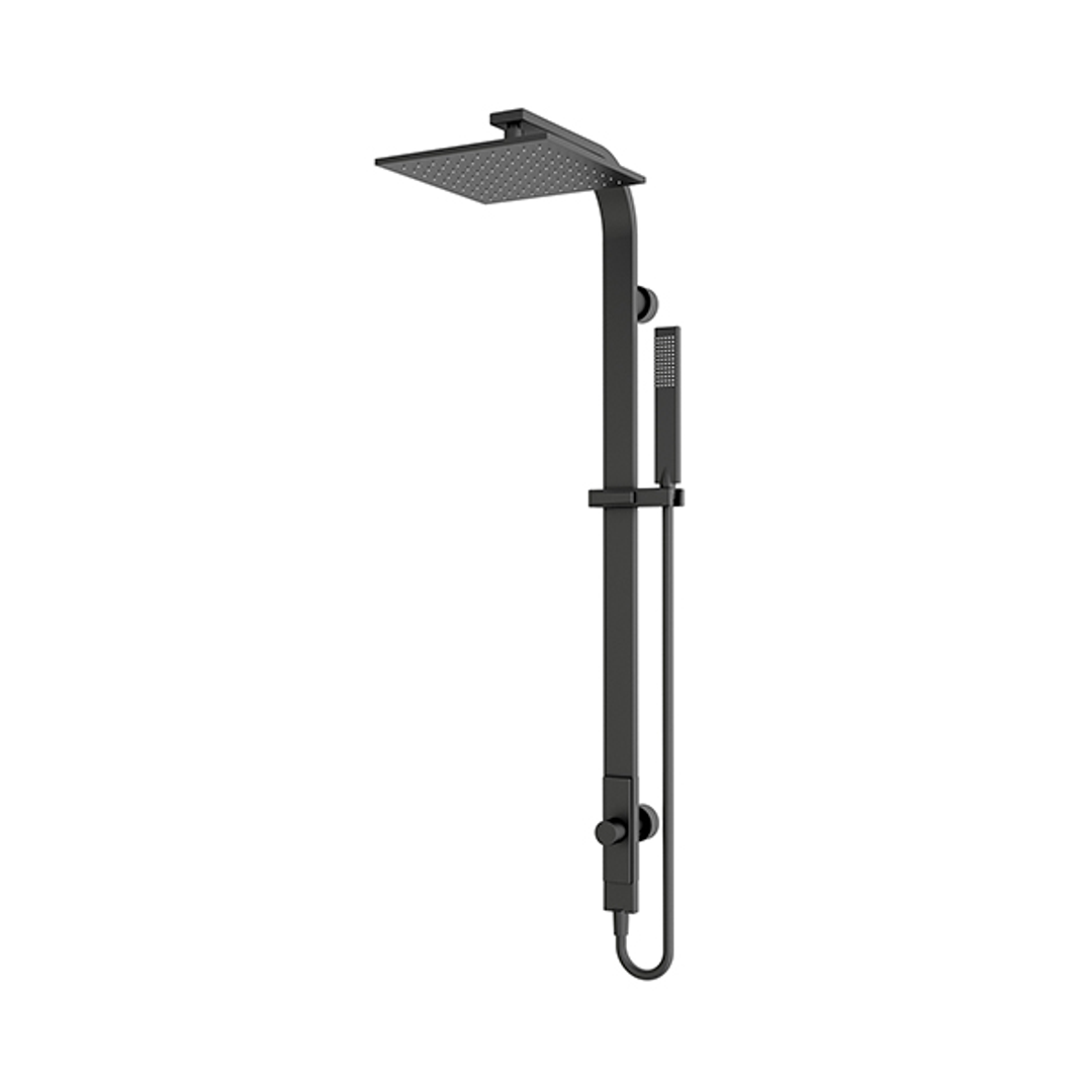 Rain Square Nero Shower Set Single Hose Shower - Matt Black