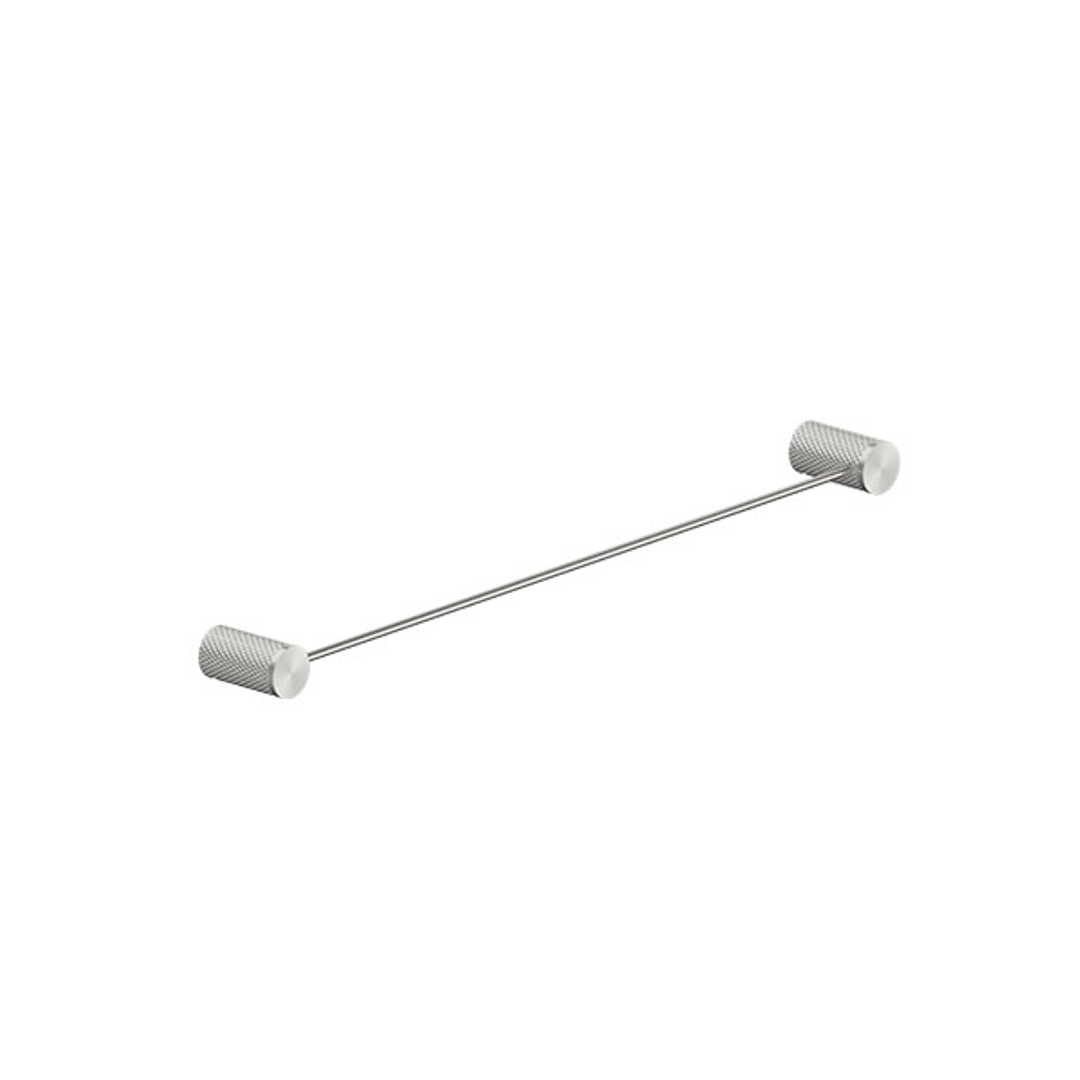 Nero Opal Single Towel Rail - Brushed Nickel 600mm