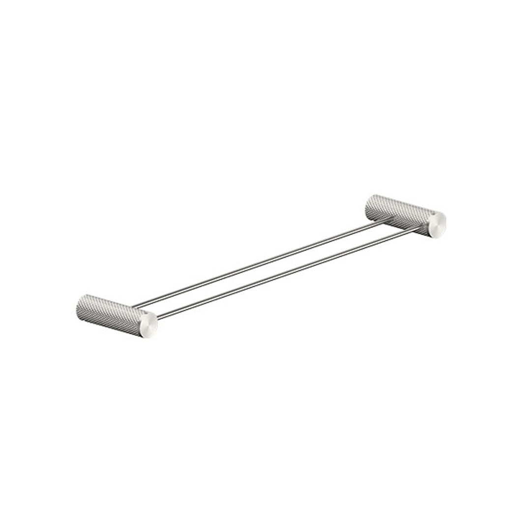 Nero Opal Double Towel Rail - Brushed Nickel 600mm