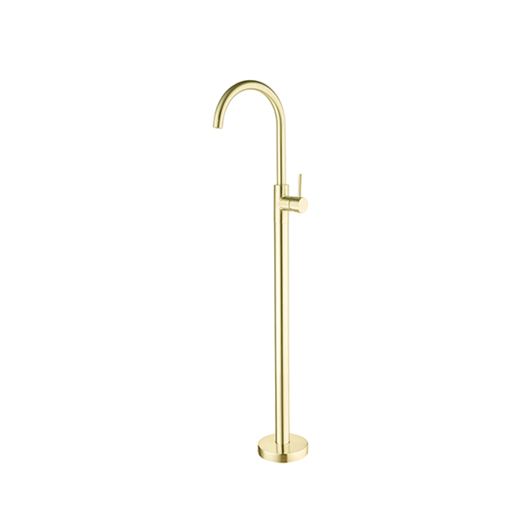 Dolce Floor Mount Nero Mixer - Brushed Gold