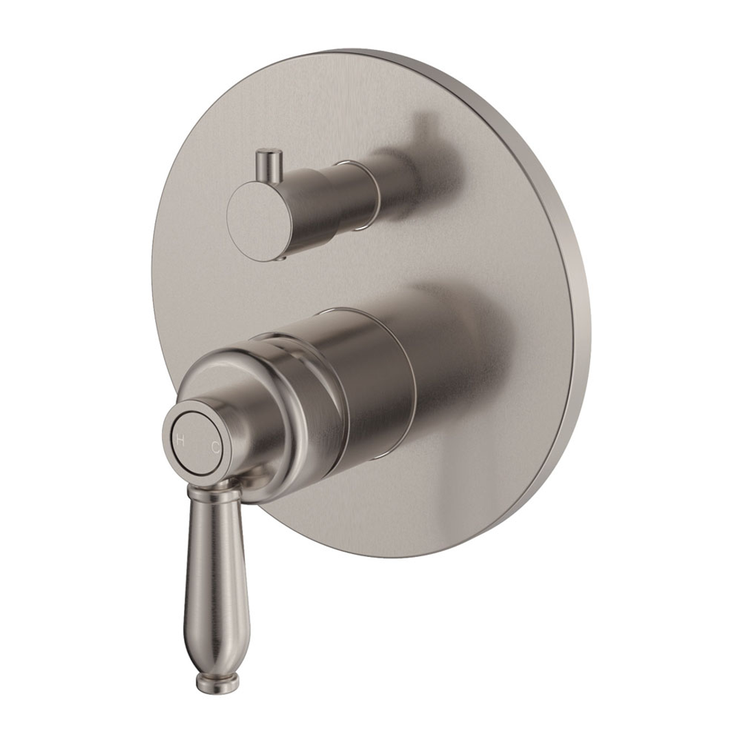 Fienza Eleanor Wall Diverter Mixer - Brushed Nickel/Brushed Nickel