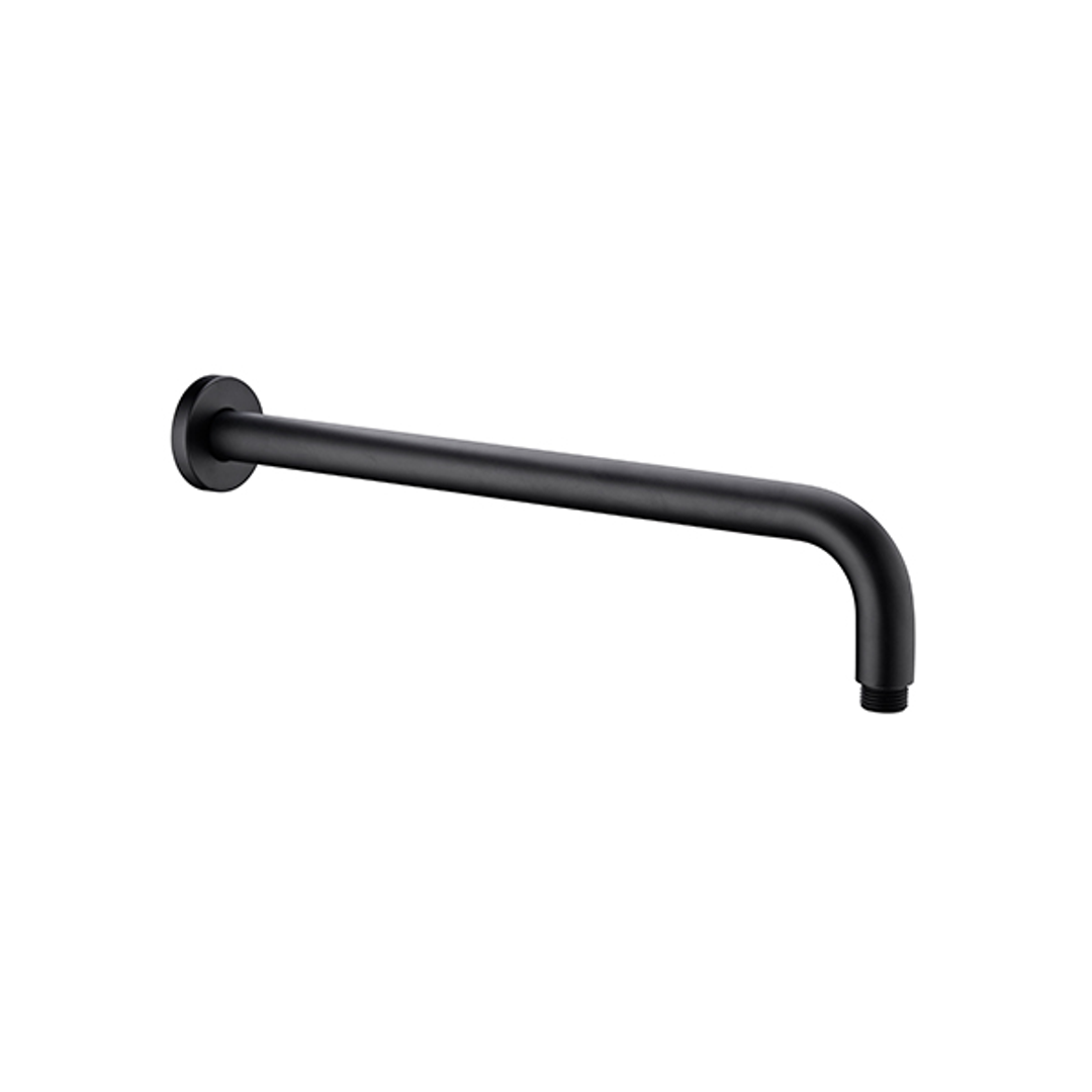 Nero Round Shower Arm - Matte Black