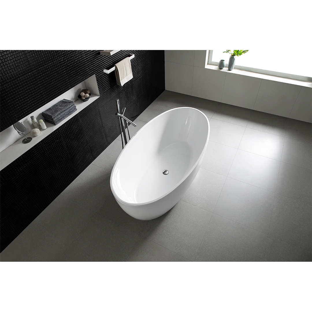 BNK Naga Versilia Oval Freestanding Bath Gloss White - 1540 X 755 X 575mm