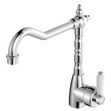 Fienza Eleanor Shepherds Crook Sink Mixer - Chrome/Ceramic