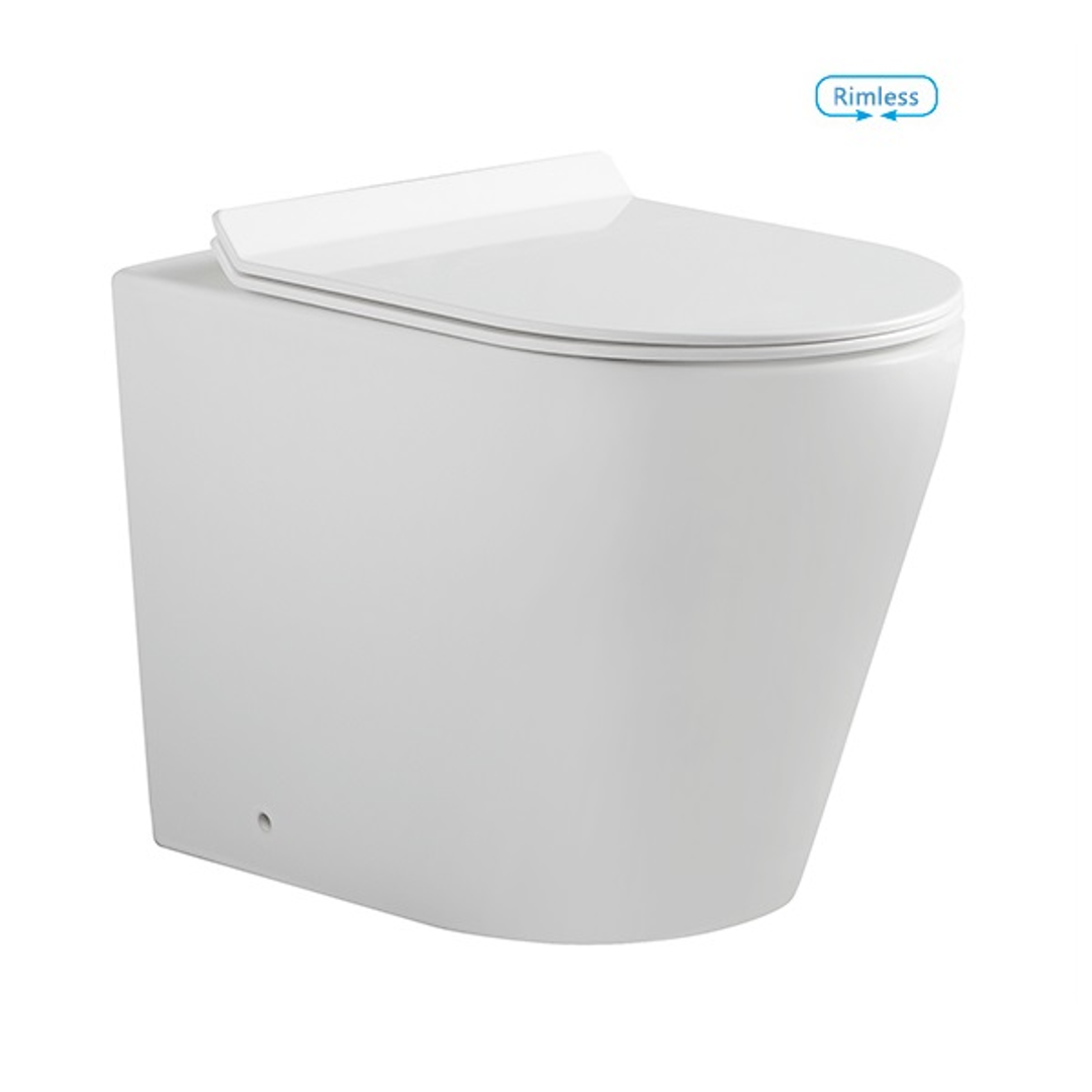 BNK Inwall Toilet Floor Pan Universal Installation Rimless - Matte White