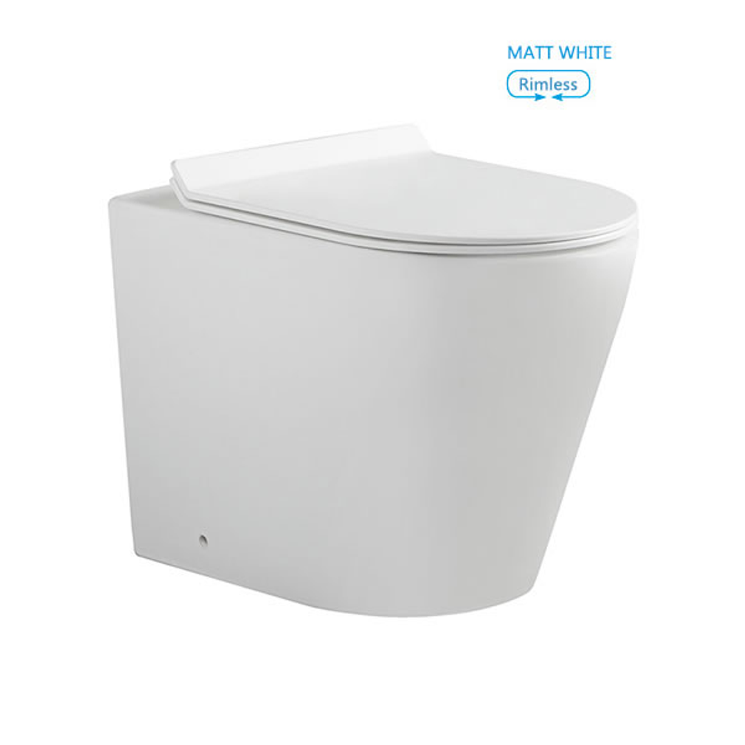 Inwall BNK Toilet Wall Hung Pan Universal Installation Rimless Matte White