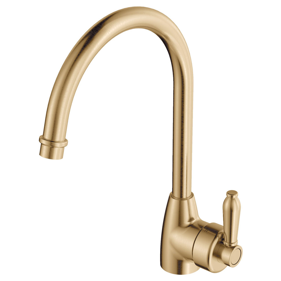 Fienza Eleanor Gooseneck Kitchen Sink Mixer - Urban Brass