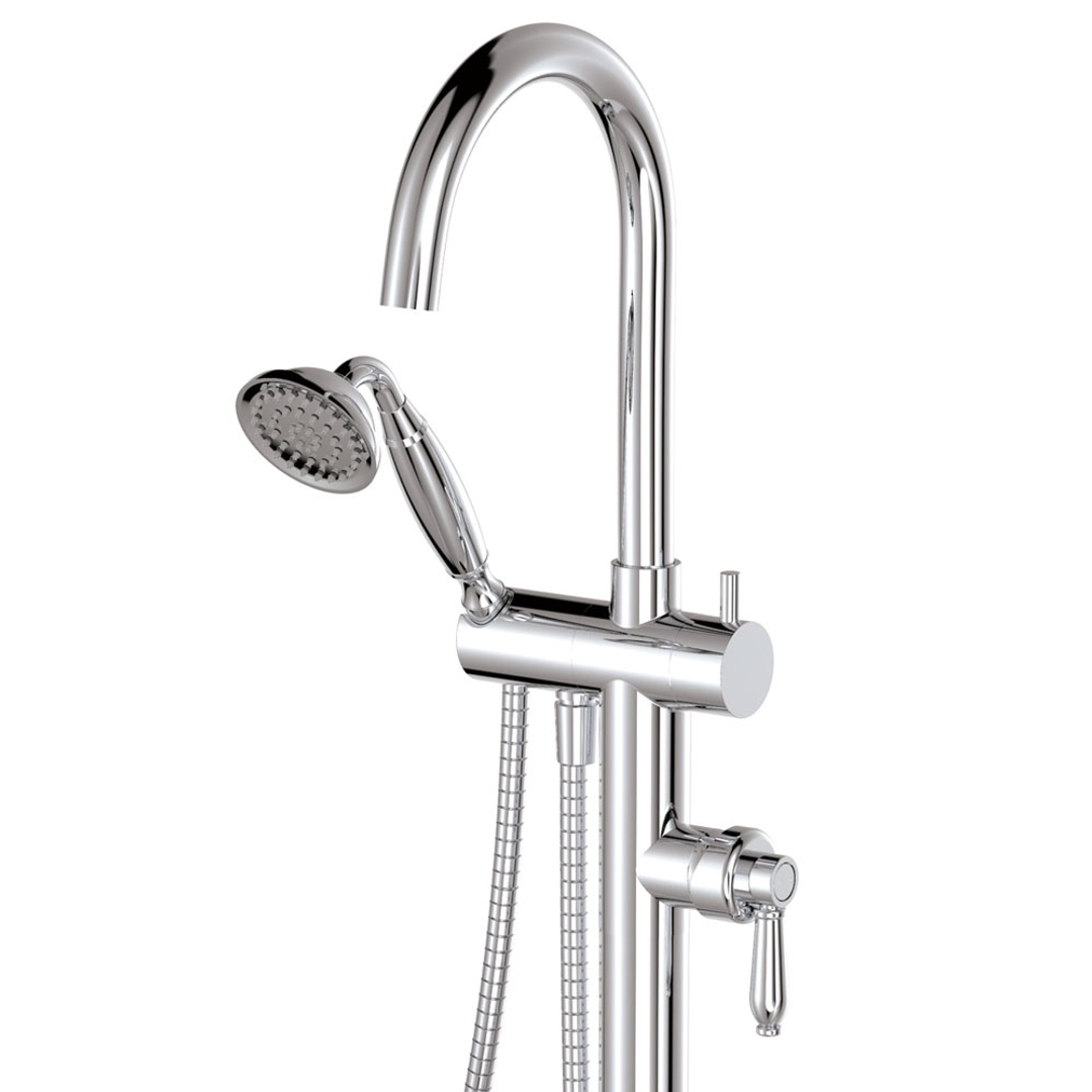 Fienza Eleanor Floor Mixer & Shower - Chrome/ Chrome