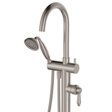 Fienza Eleanor Floor Mixer & Shower - Brushed Nickel/ Brushed Nickel