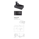 Spoleto Concrete BNK Basin  400 X 220 X 100mm - Black Sandstone
