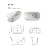 BNK Naga Freestanding Bath Gloss White - 1400 X 700 X 580mm