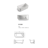 BNK Naga Right Hand Corner Bath Gloss White - 1500 X 730 X 580mm